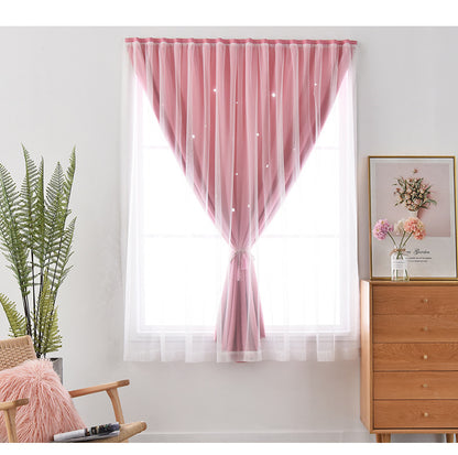 Source manufacturers non-perforated installation curtains hook and loop curtains cross-border foreign trade shading curtains self-adhesive finished products wholesale