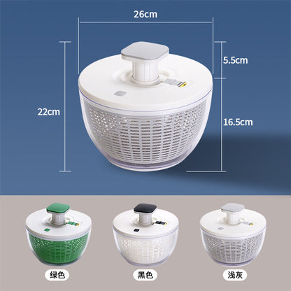 Household Multifunctional Pressing Vegetable Dehydrator Large Capacity Rotating Drain Basket Fitness Meal Fruit Salad Dryer