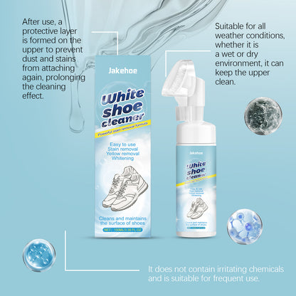 Jakehoe White Shoe Mousse Care Agent - Care for Yellowing Marks on White Shoes, Protects Color and Does Not Damage the Shoe Surface