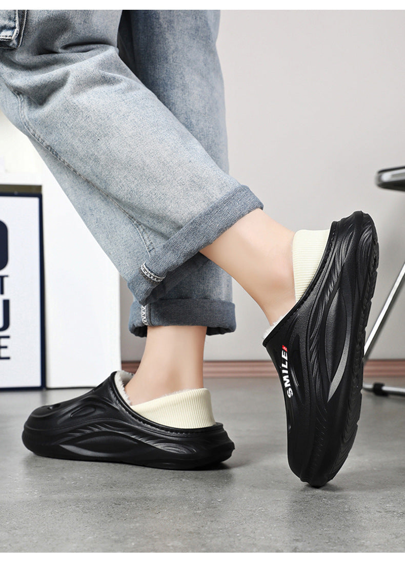 Cotton Slippers for Home, High-End, Daily Wear, 2025 New Style Fleece-Lined Warm Cotton Shoes for Men, Cotton Tow