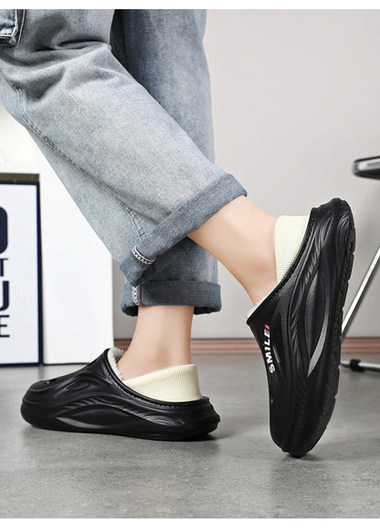 Cotton Slippers for Home, High-End, Daily Wear, 2025 New Style Fleece-Lined Warm Cotton Shoes for Men, Cotton Tow