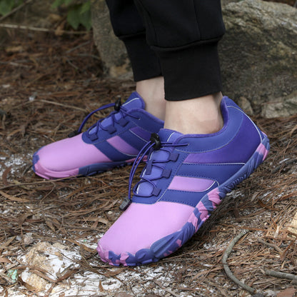 Outdoor Snow Boots, Home Cross-Border Winter New Style, Non-Slip Short Style, Fleece-Lined Warm Cotton Shoes, Thick-Soled Barefoot Five-Toe Shoes