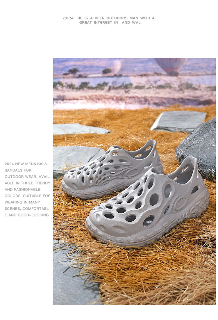 Croc Shoes Men's Summer Outer Wear for Commuting and Driving 2025 New Popular Anti-Slip Summer Eva Sandals That Feel Like Stepping on Shit