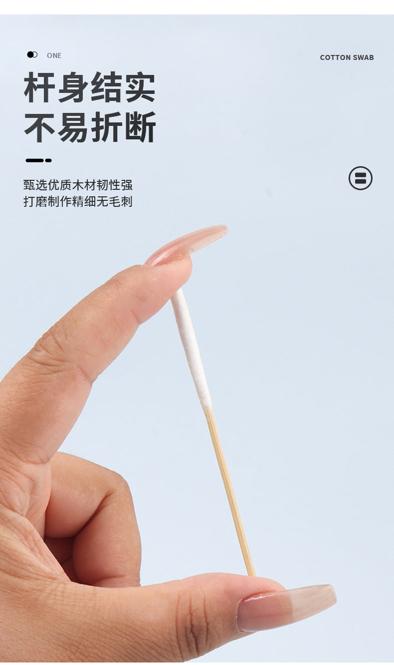 Wholesale Beauty Salon Bamboo Cotton Swabs for Removing Spots, Liquid Application, Ultra-Thin and Thickened Version, 30-Pack Beauty Tools
