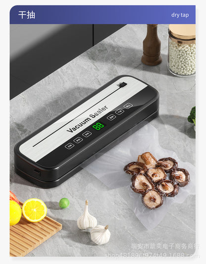 Vacuum Sealing Machine Food Preservation Machine Kitchen Plastic Household Vacuum Packaging Machine Wet and Dry Knife Cutting Sealing Machine
