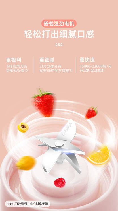 Juicer for Making Fruit Juice, Fully Automatic Wireless Charging Juicer Cup, Mini Fruit and Vegetable Juicer, Portable and Customizable