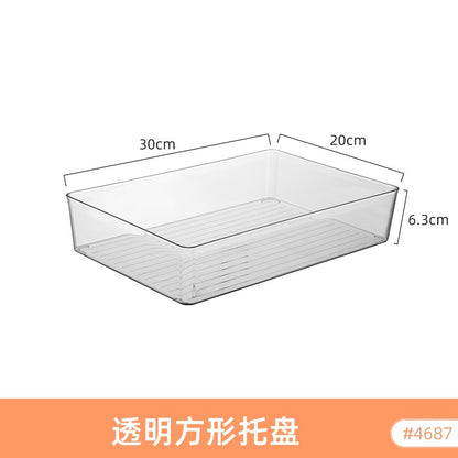 Multi-size Transparent Refrigerator Storage Box Snacks and Sundries Storage Box Cosmetic Finishing Multifunctional Transparent Superposable