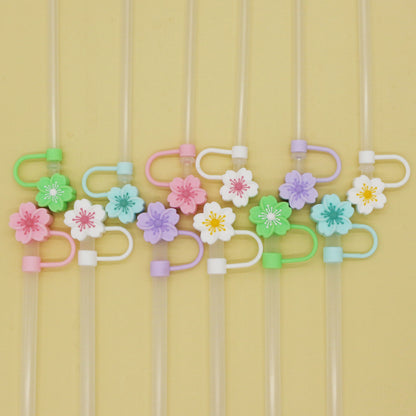 Popular 10mm Begonia Flower Straw Cap Stanley Water Cup Straw Plug Silicone Flower Straw Cover Direct from Manufacturer