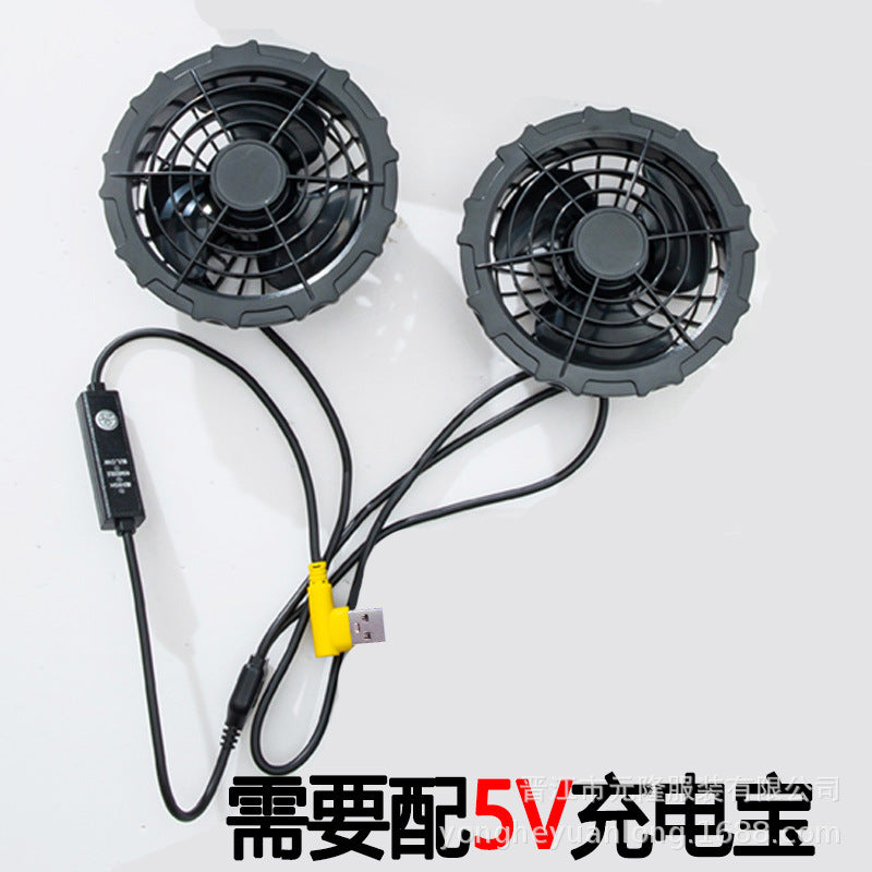 Cross-Border Summer Cooling Air-Conditioning Clothing with Fan Refrigeration Workwear Outdoor Heatstroke Prevention Fan Clothing Men's Labor Protection Clothing Work Clothes
