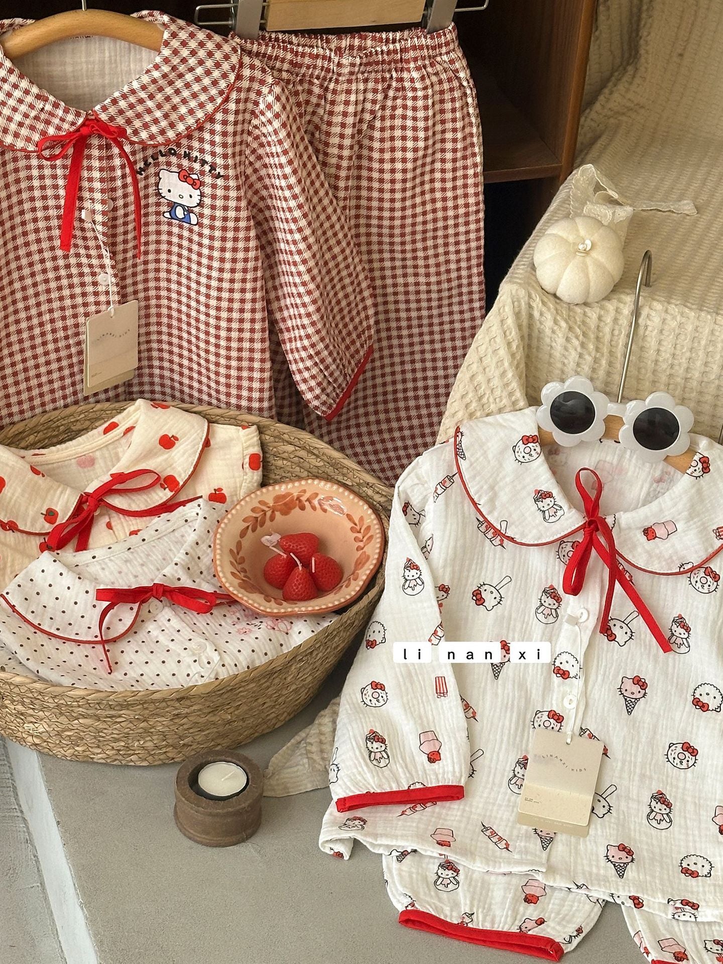 Princess Style Children's Lapel A-Class Cartoon Loungewear Set 2026 Spring New Baby Sweet and Cute Pajamas and Sleep Pants