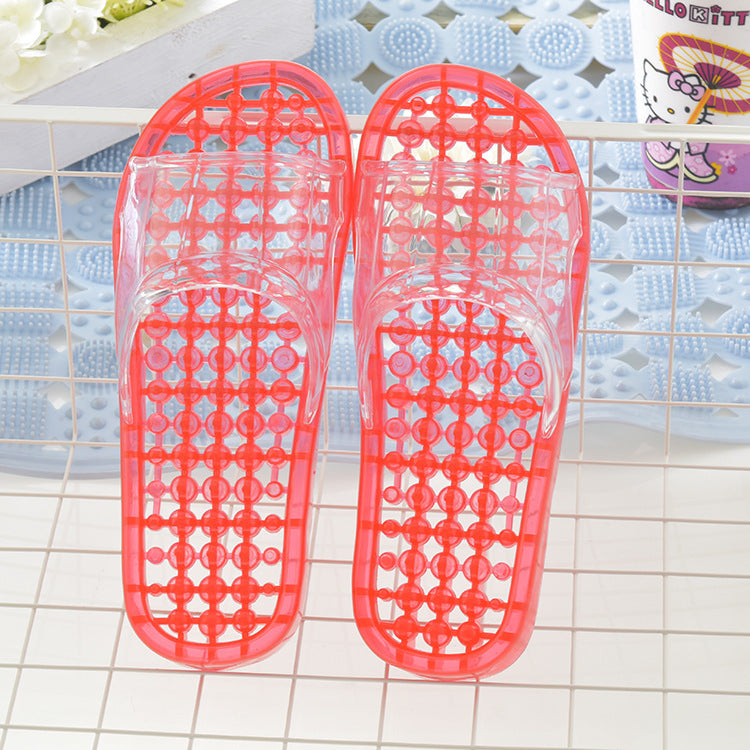 Couple Bathroom Slippers Men's Summer Non-slip Home Indoor Bathing Women's Sandals Thick Bottom Massage Leakage Home Shoes