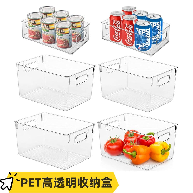 Multi-size Transparent Refrigerator Storage Box Snacks and Sundries Storage Box Cosmetic Finishing Multifunctional Transparent Superposable