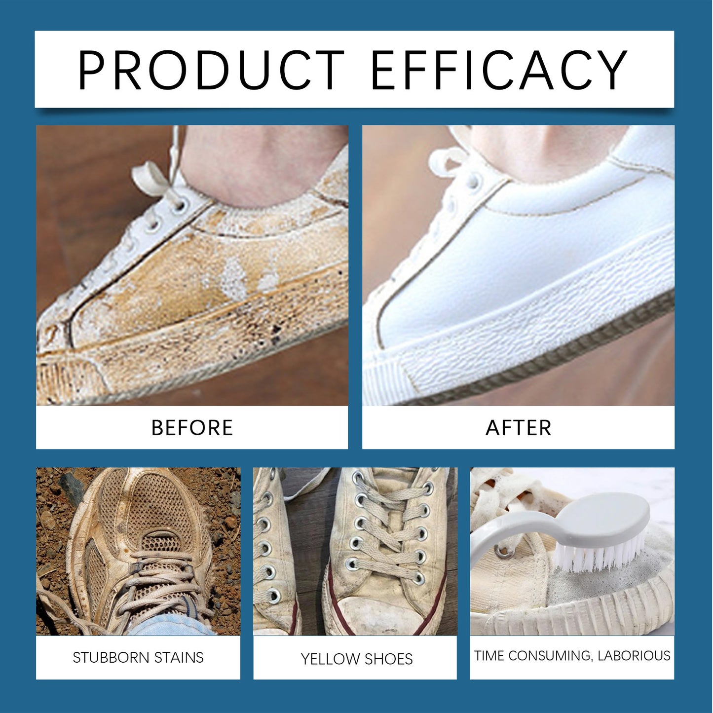 Jue Fish White Shoe Cleaner Cleans Stains and Prevents Oxidation, Daily Portable Cleaner for White Shoes