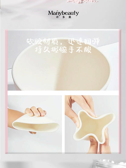 Silicone Mask Bowl, Soft Mask Bowl, Spoon Stick, Mixing Tool, Three-Piece Set, Scraper, Beauty Salon Facial Spa Special
