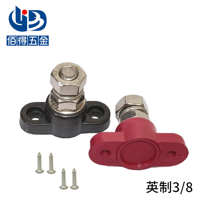 Inch single connection stud red and black pair of car saloon yacht battery modified connection post 3/8 5/16 1/4