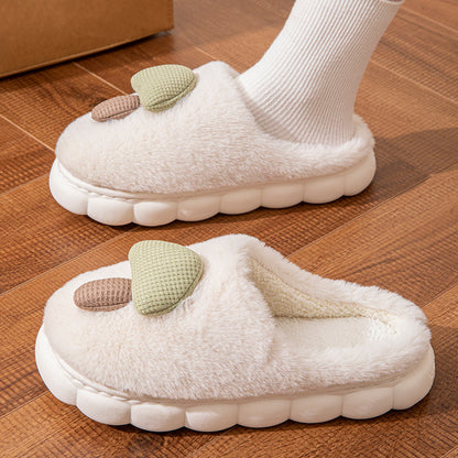 Cotton Slippers for Women Autumn and Winter 2025 New Couple Indoor Home Non-Slip Student Dormitory Fleece-Lined Thick-Soled Slippers for Men