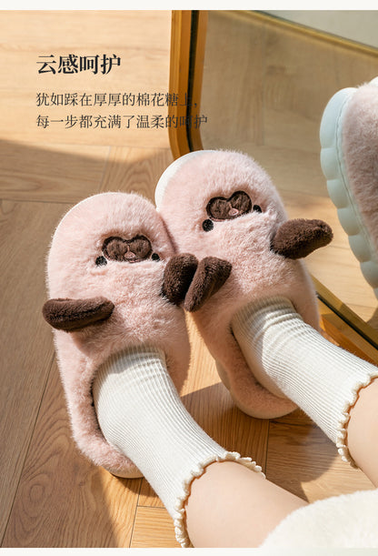 Cixi Cotton Slippers for Women, Spring, Autumn and Winter Home Use, Indoor Non-Slip Couple Home Warm Winter Plush Men's Slippers