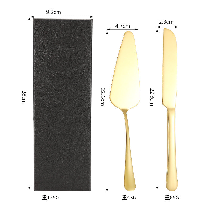 Cross-border Stainless Steel Cake Knife Shovel suit Kitchen Pizza Cutter Creative Baking Household Cream Shovel Knife Gift Box