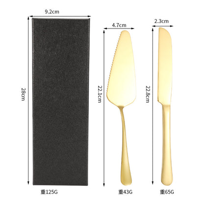 Cross-border Stainless Steel Cake Knife Shovel suit Kitchen Pizza Cutter Creative Baking Household Cream Shovel Knife Gift Box