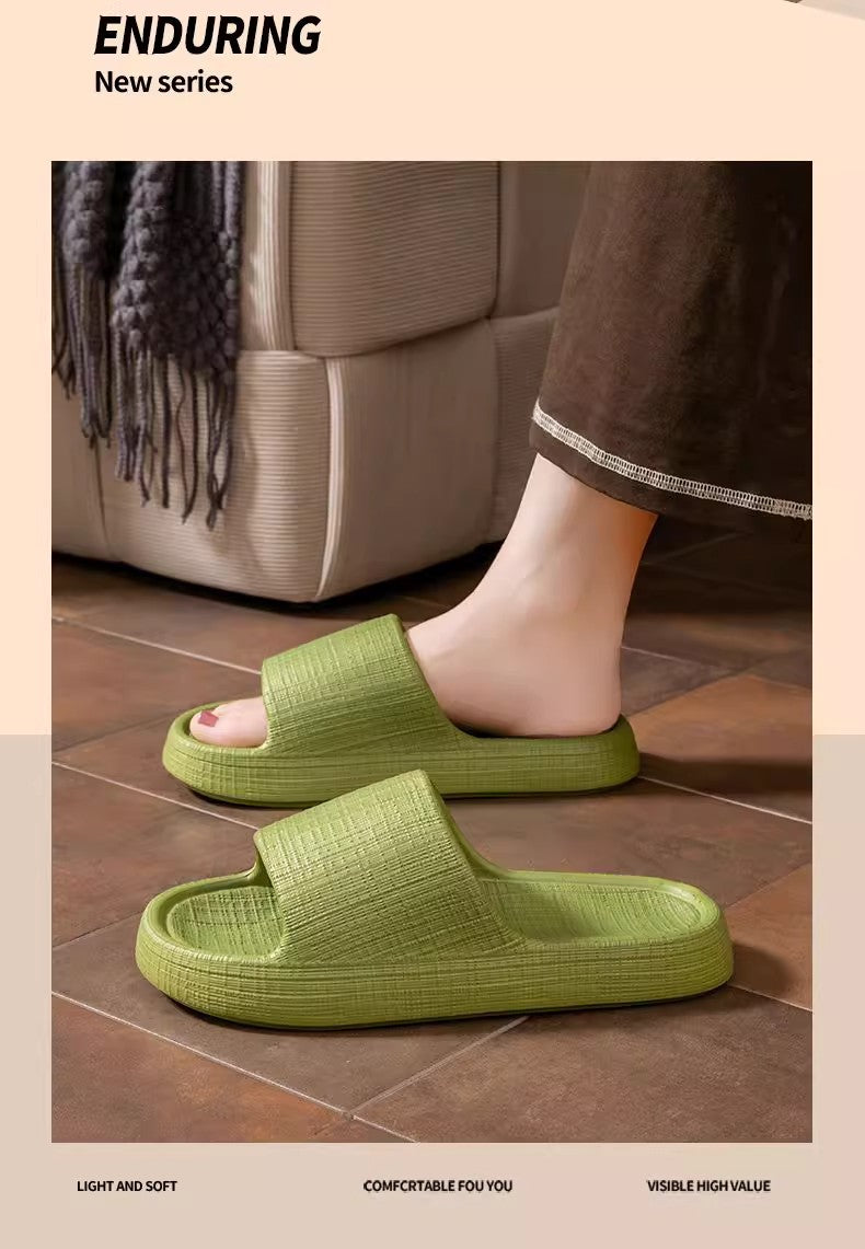 Thick-Soled Sandals for Women 2025 New Summer Home Indoor Bathing Non-Slip Simple Shit-Stepping Couple Slippers for Men