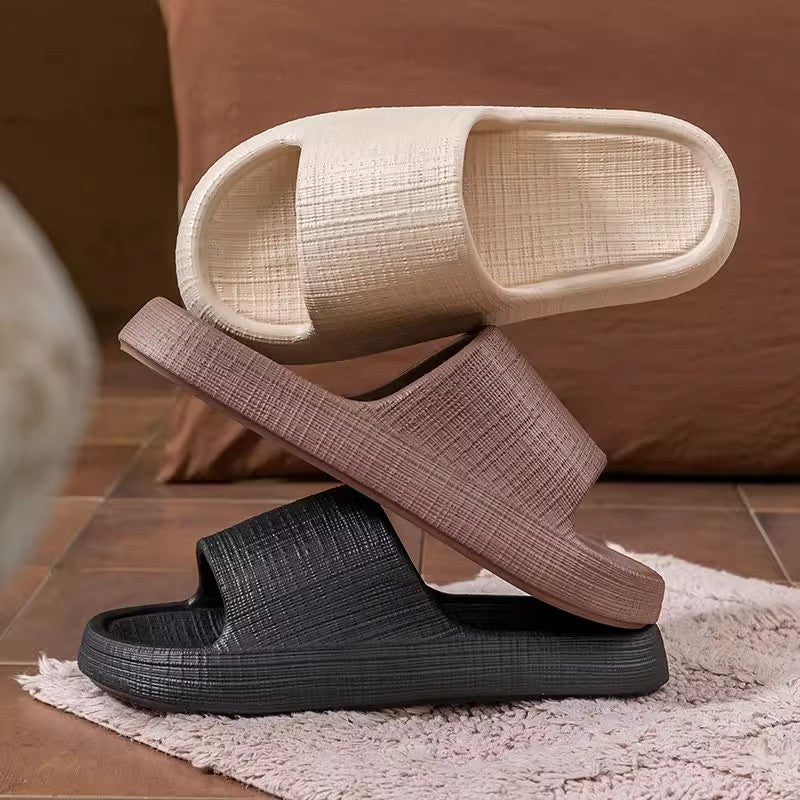 Thick-Soled Sandals for Women 2025 New Summer Home Indoor Bathing Non-Slip Simple Shit-Stepping Couple Slippers for Men