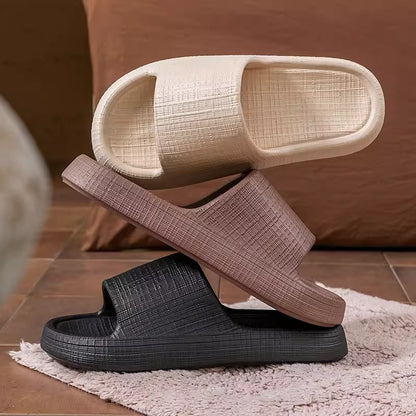 Thick-Soled Sandals for Women 2025 New Summer Home Indoor Bathing Non-Slip Simple Shit-Stepping Couple Slippers for Men