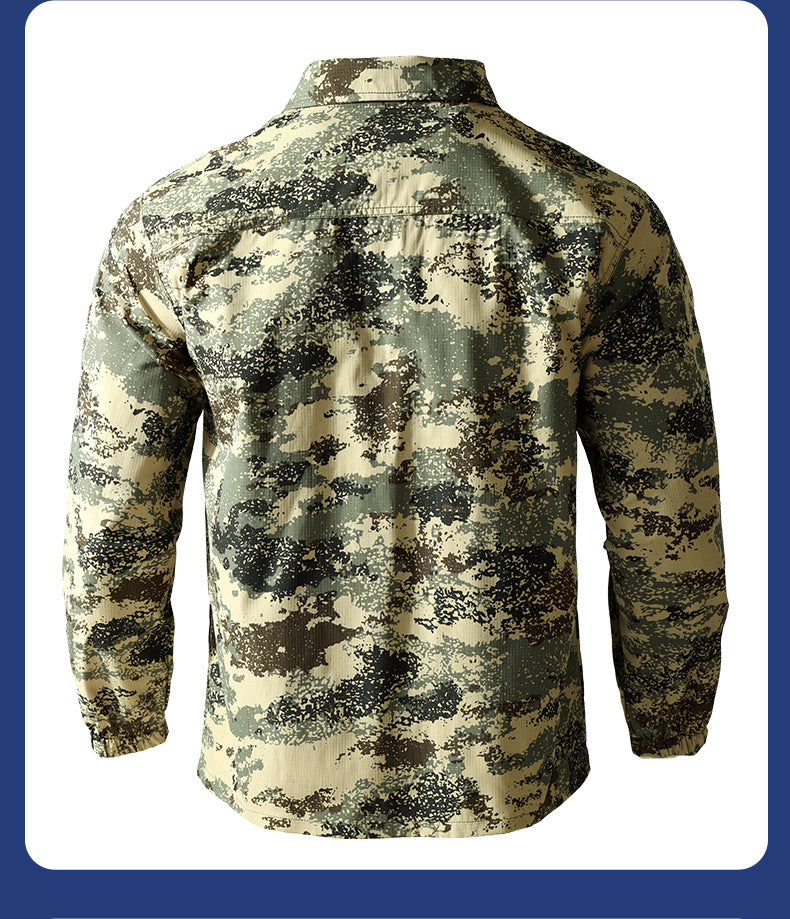 Summer stretch suit quick-drying sweat-absorbent work clothes air-conditioning cool labor protection work clothes wear-resistant breathable tooling