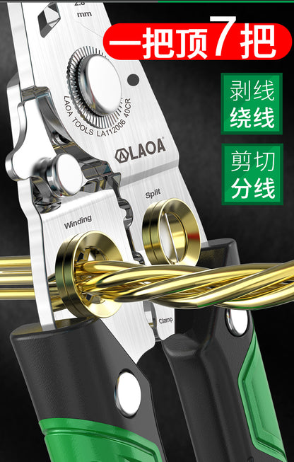 La a Stainless Steel Multifunctional Wire Stripping Pliers Electrician Special Pliers Tool Collection Electrician Pliers Wire Stripper Wire Cutter