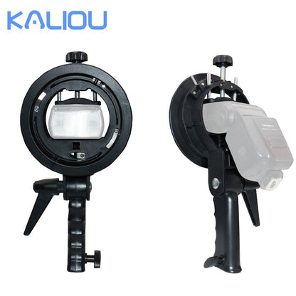 Factory Direct Sales Hot Shoe Lamp Holder Round Short Handle S Chuck Flash Light Stand Baorong Exquisite Mouth Base S Bracket