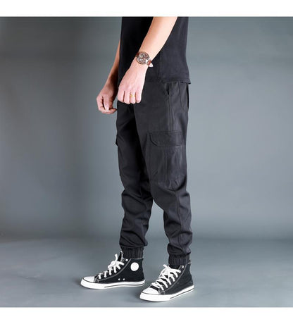 Ice Silk Crock Pants Men's Leg-tipped Summer Thin Casual Pants Loose plus size Quick-drying Pants Fashion Brand Sports Pants