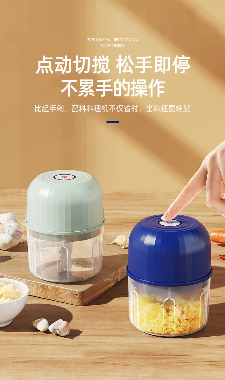 Wireless Electric Garlic Masher Household Food Grade Baby Food Auxiliary Machine Kitchen Garlic Stir Barbecue Seasoning Cooking Machine