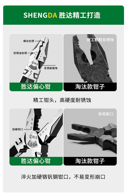 Shengda Vise Labor-Saving Household Pliers Set Tpr Handle Set Needle Nose Pliers Electrician Special Multi-Functional Wire Pliers