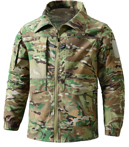 Outdoor Summer Camouflage Clothing suit Men's Wear-resistant Tear-resistant Multi-pocket Labor Protection Breathable Quick-drying Training Clothing Men's Tooling