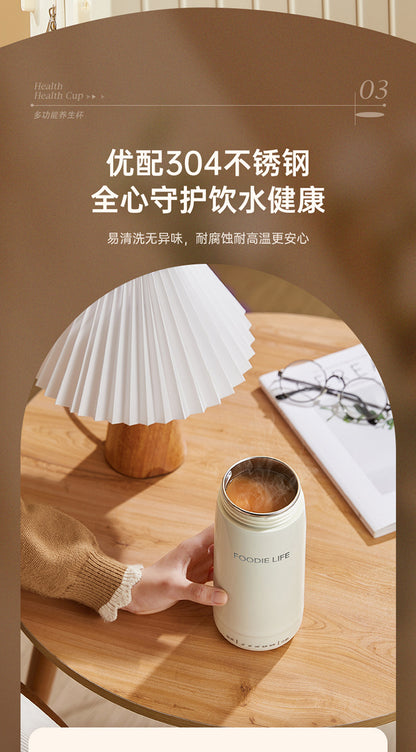 Travel Kettle Electric Heating Cup Small Portable Heating Stainless Steel Thermostatic Cup Health Kettle Tea Thermos Cup