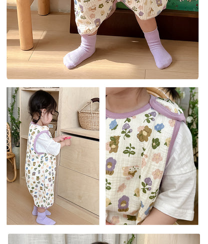 Baby Vest Sleeping Bag Summer Thin Gauze Pure Cotton Baby Kick-proof Sleeveless Children's Pajamas Air-conditioned Room Anti-cold