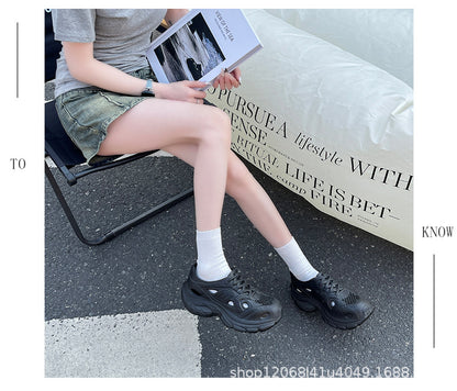 New Style Eva Thickened 5cm Height-Increasing Soft Sole Comfortable Versatile Dad Shoes Outdoor Closed-Toe Sandals for Couples