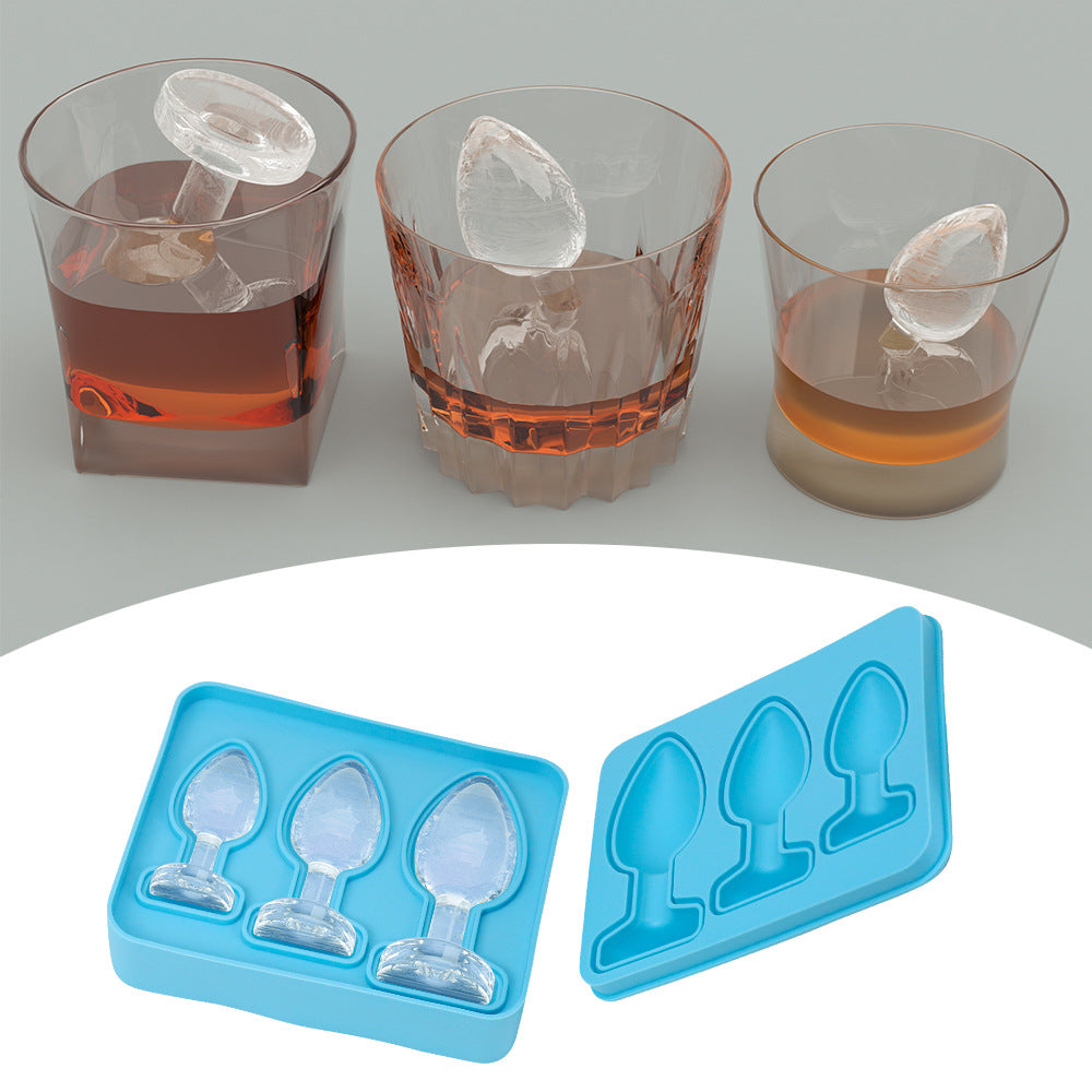 Creative Silicone Ice Tray Mold Party Whiskey Spoof Shape Mold Household Food Grade Ice Film with Funnel