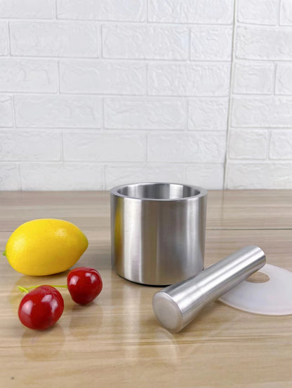 304 stainless steel garlic masher round grinding pot mortar mold stone mortar masher with lid mortar Masher