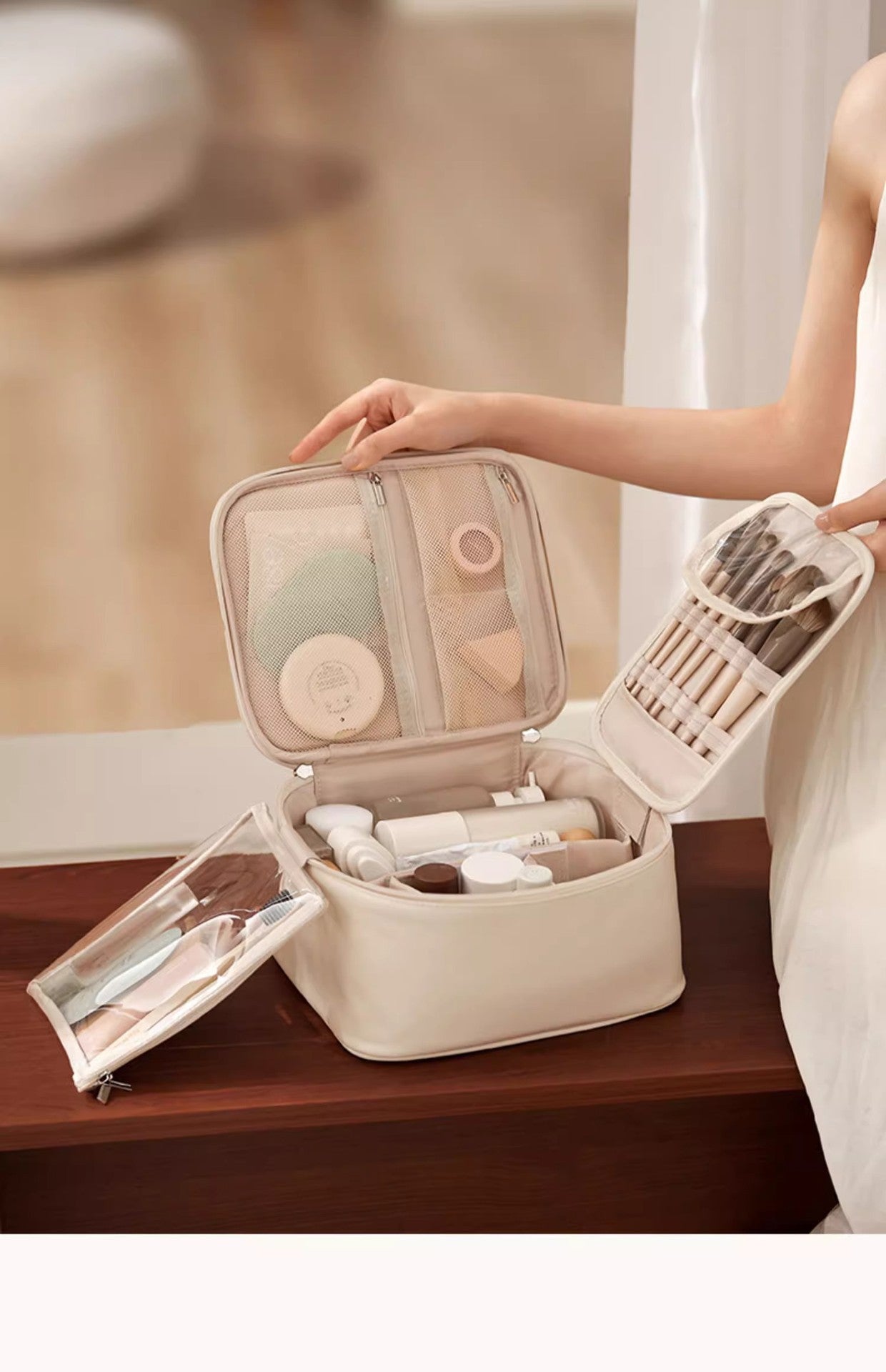 Cosmetic Bag Women's 2025 New Portable Cosmetic Case Travel Cosmetic Brush Bag Large Capacity Cosmetic Storage Bag High-end
