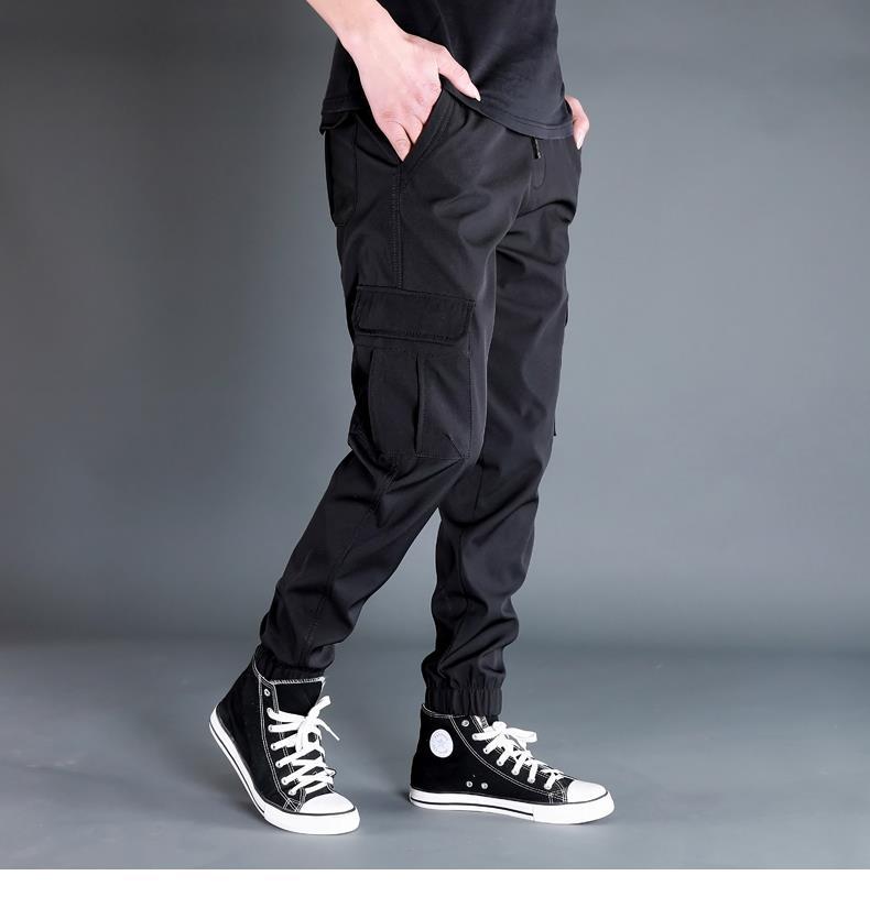 Ice Silk Crock Pants Men's Leg-tipped Summer Thin Casual Pants Loose plus size Quick-drying Pants Fashion Brand Sports Pants