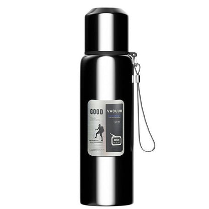 Outdoor Large-Capacity All-Steel Kettle for Men, Tea-Water Separation Vacuum Insulated Cup, 316 Stainless Steel Hiking Sports Water Cup