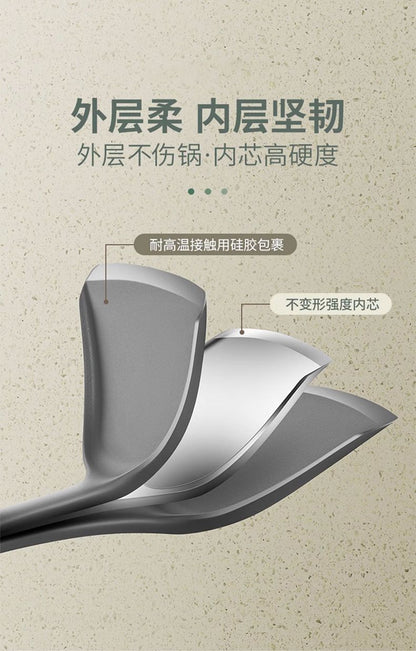 Household Silicone Spatula, Two-Tone Silicone Cooking Spatula, Kitchen Cooking Spoon, High-Temperature Resistant Spatula Set Wholesale