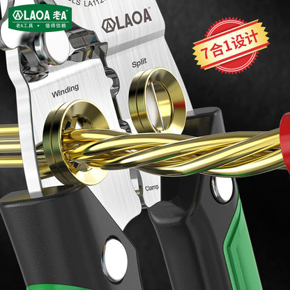 La a Stainless Steel Multifunctional Wire Stripping Pliers Electrician Special Pliers Tool Collection Electrician Pliers Wire Stripper Wire Cutter