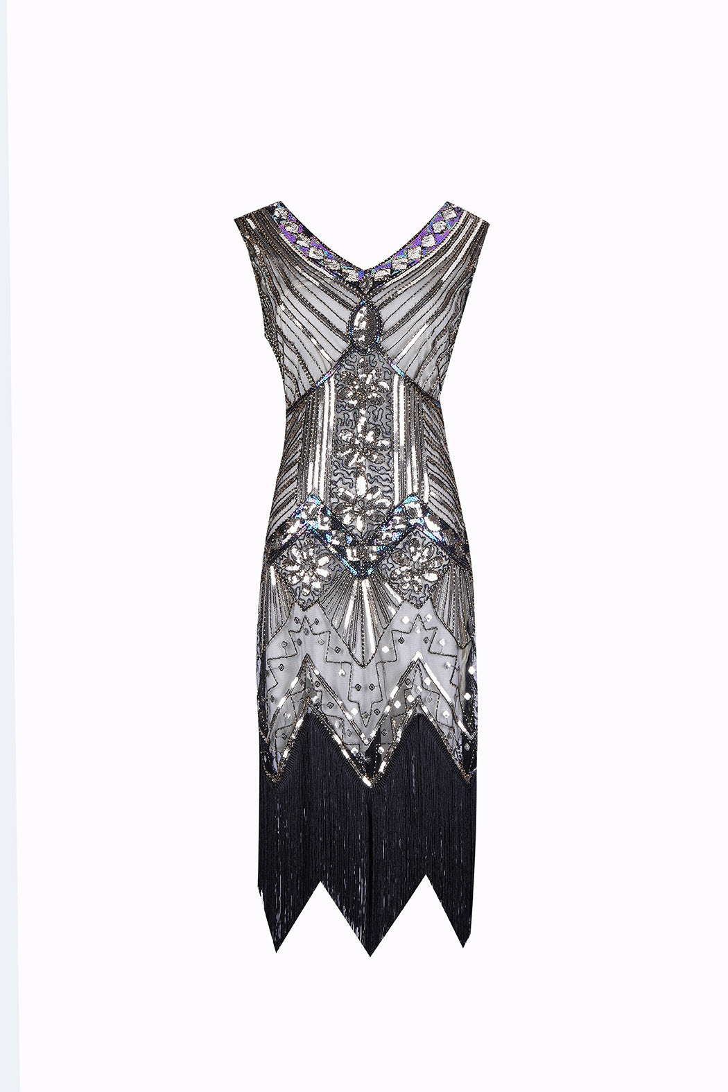 S-4Xl Amazon Wish Real Shot 1920S Retro Sequin Dress Handmade Beaded Tassel Plus Size Evening Dress