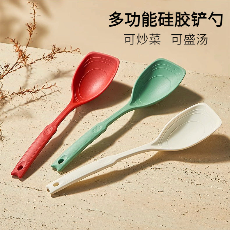 Multi-functional silicone spatula soup spoon kitchen daily food kitchen complementary food tool non-stick pan spatula spoon high temperature resistant kitchenware
