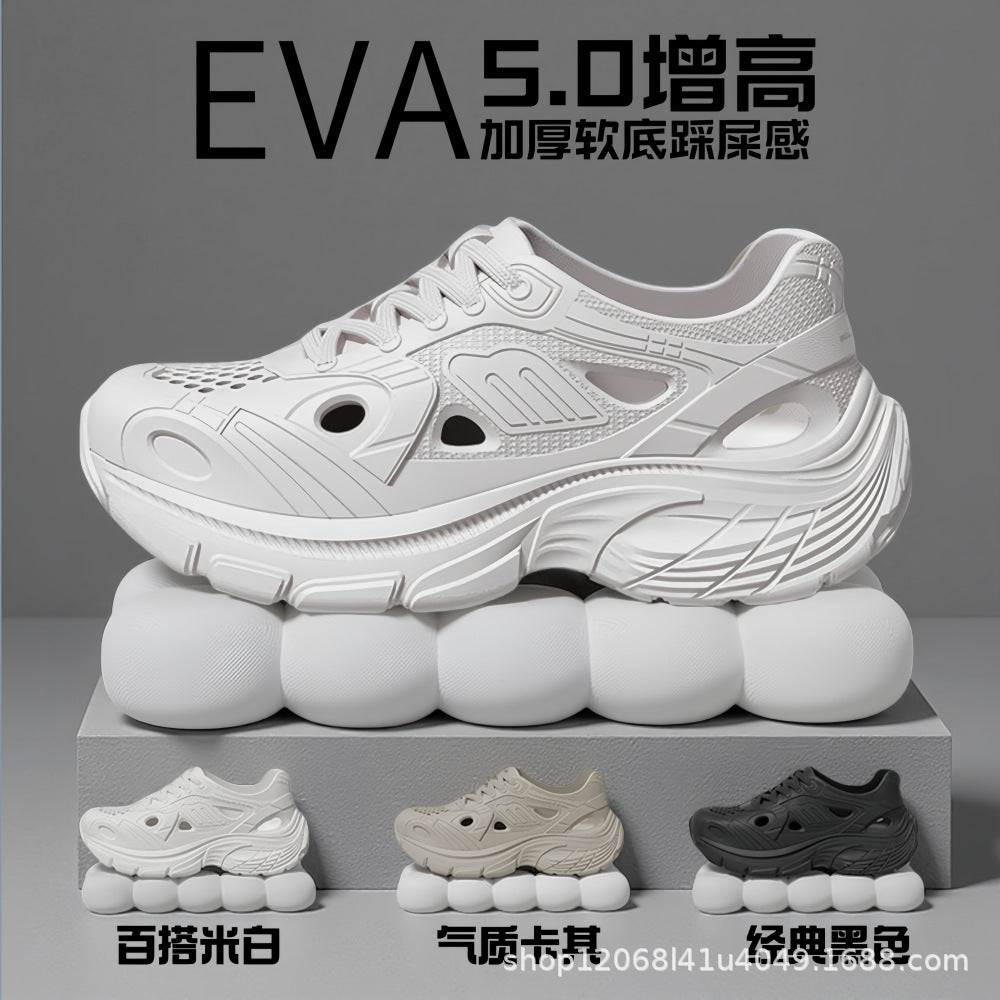 New Style Eva Thickened 5cm Height-Increasing Soft Sole Comfortable Versatile Dad Shoes Outdoor Closed-Toe Sandals for Couples