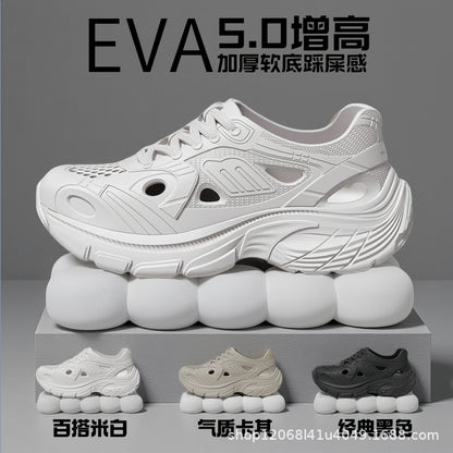 New Style Eva Thickened 5cm Height-Increasing Soft Sole Comfortable Versatile Dad Shoes Outdoor Closed-Toe Sandals for Couples