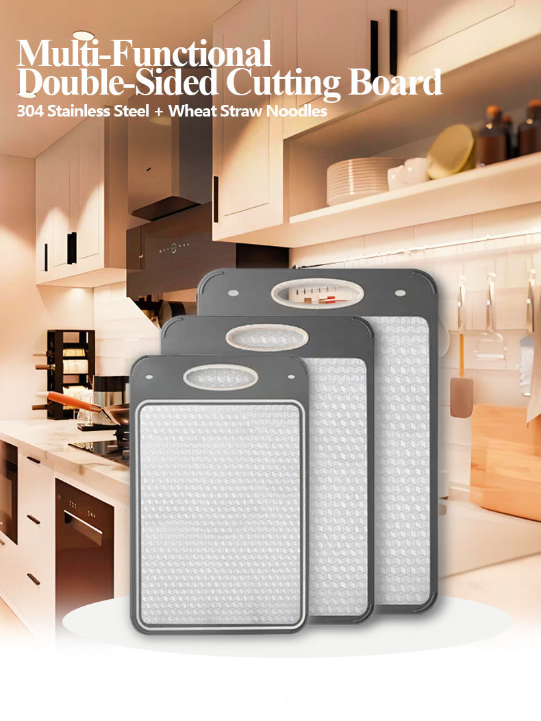 New in stock Amazon Explosions 3D Pattern Stainless Steel Cutting Board Titanium Cutting Board 304 Double-sided Cutting Board