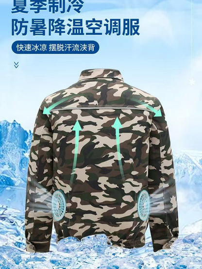 Heatstroke Prevention and Cooling Air Conditioning Clothes Men's Work Clothes Refrigeration with Fan Charging Site Labor Protection Clothes Welder Jacket