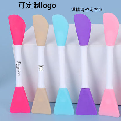 In-Stock Single Double-Sided Multi-Color Angled Flat Head Beauty Tpr Silicone Set Mask Brush and Beauty Tools